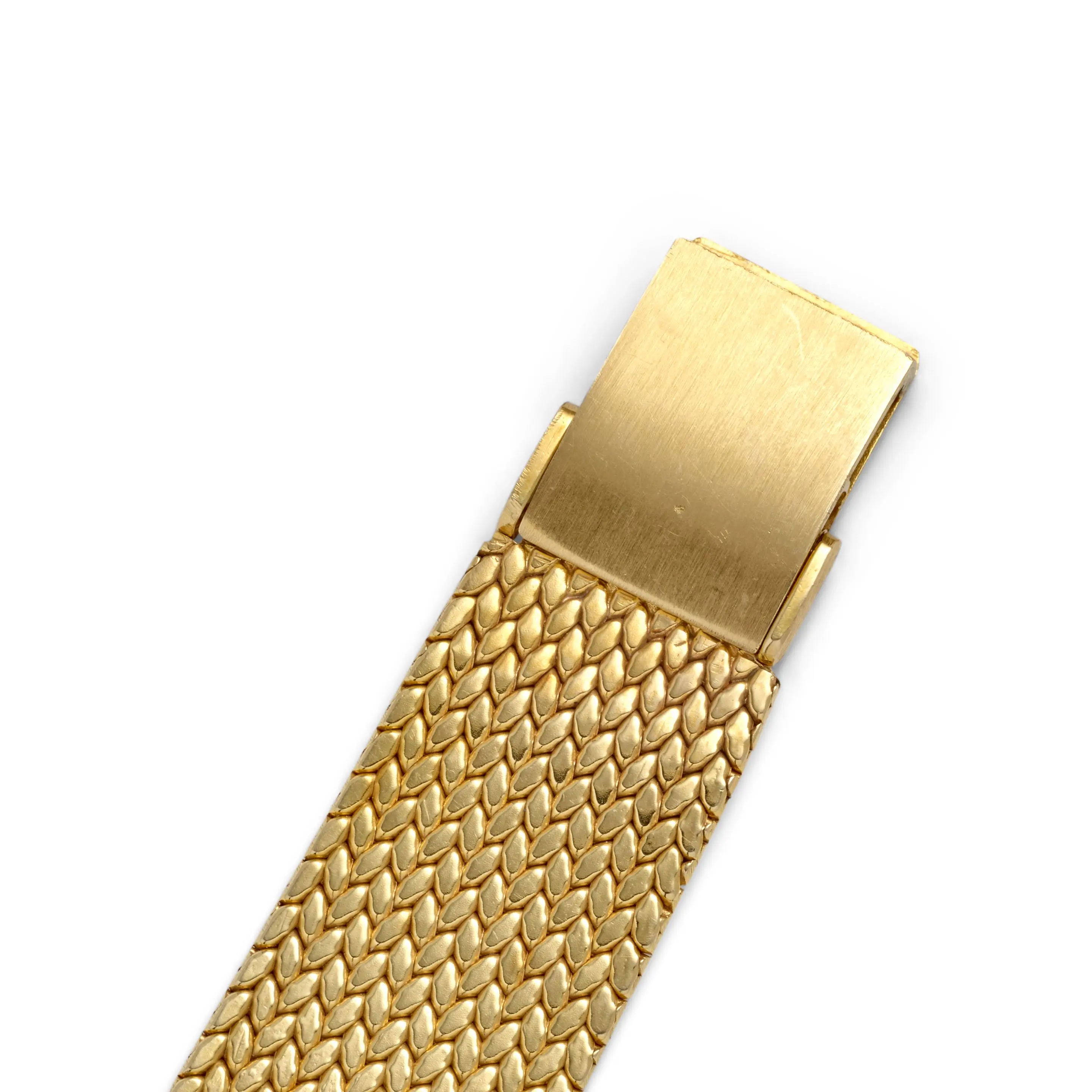 Vintage 1970s IWC Reference 2771 manual wind watch featuring a solid 18K gold case, a refined dial, and an integrated 14K gold bracelet.