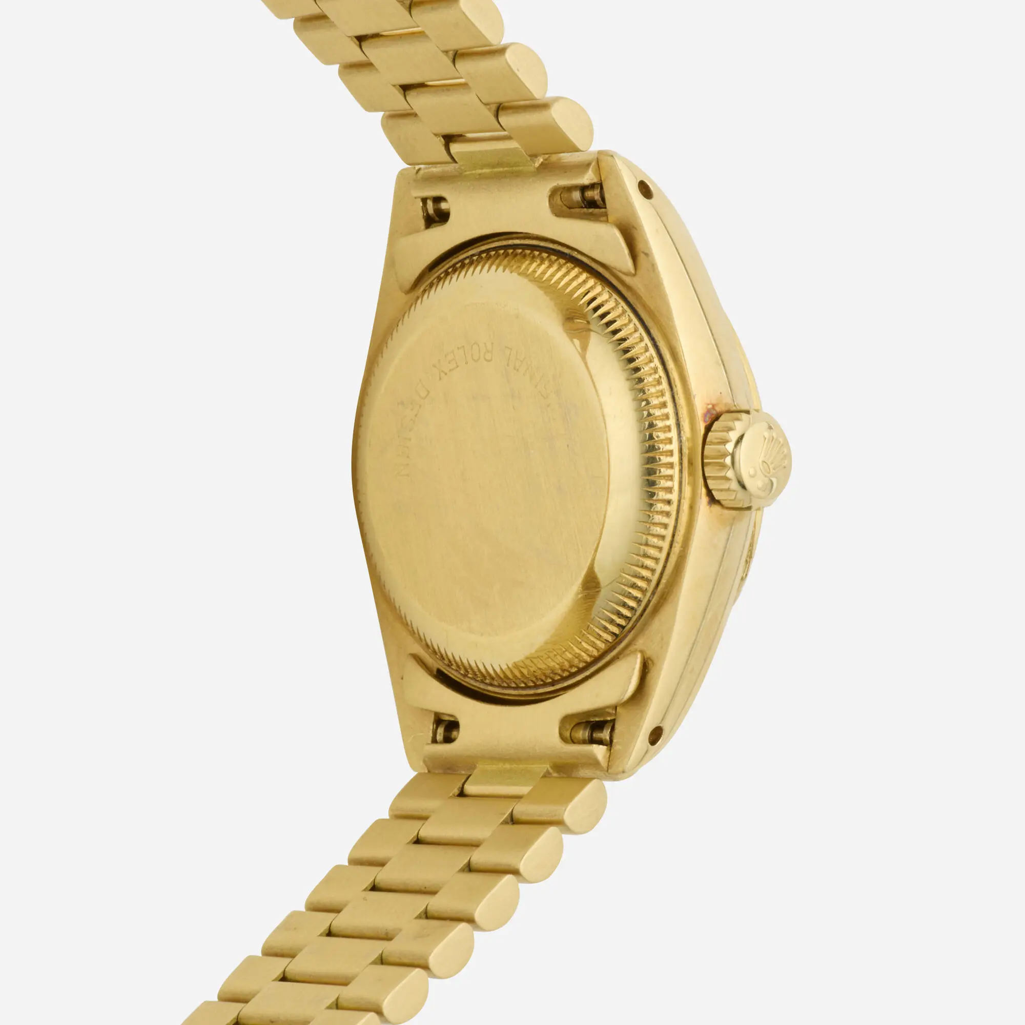 Rolex Lady-Datejust Ref 69178 in 18k yellow gold featuring a navy blue baton dial and gold bracelet