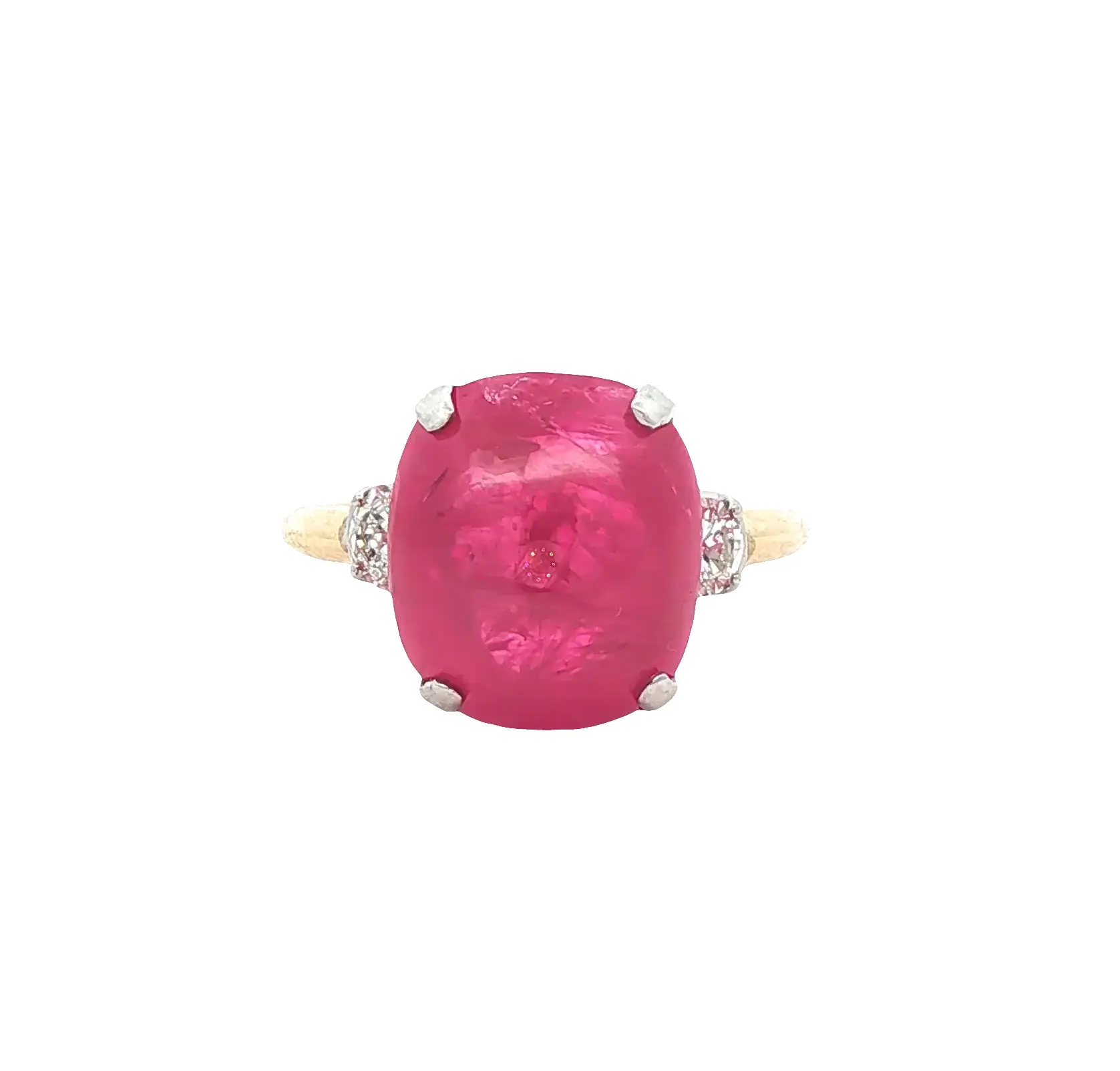 9.00 carat cushion-cut Burma ruby ring with 0.17 ct diamonds in 18K gold, luxury fine jewelry