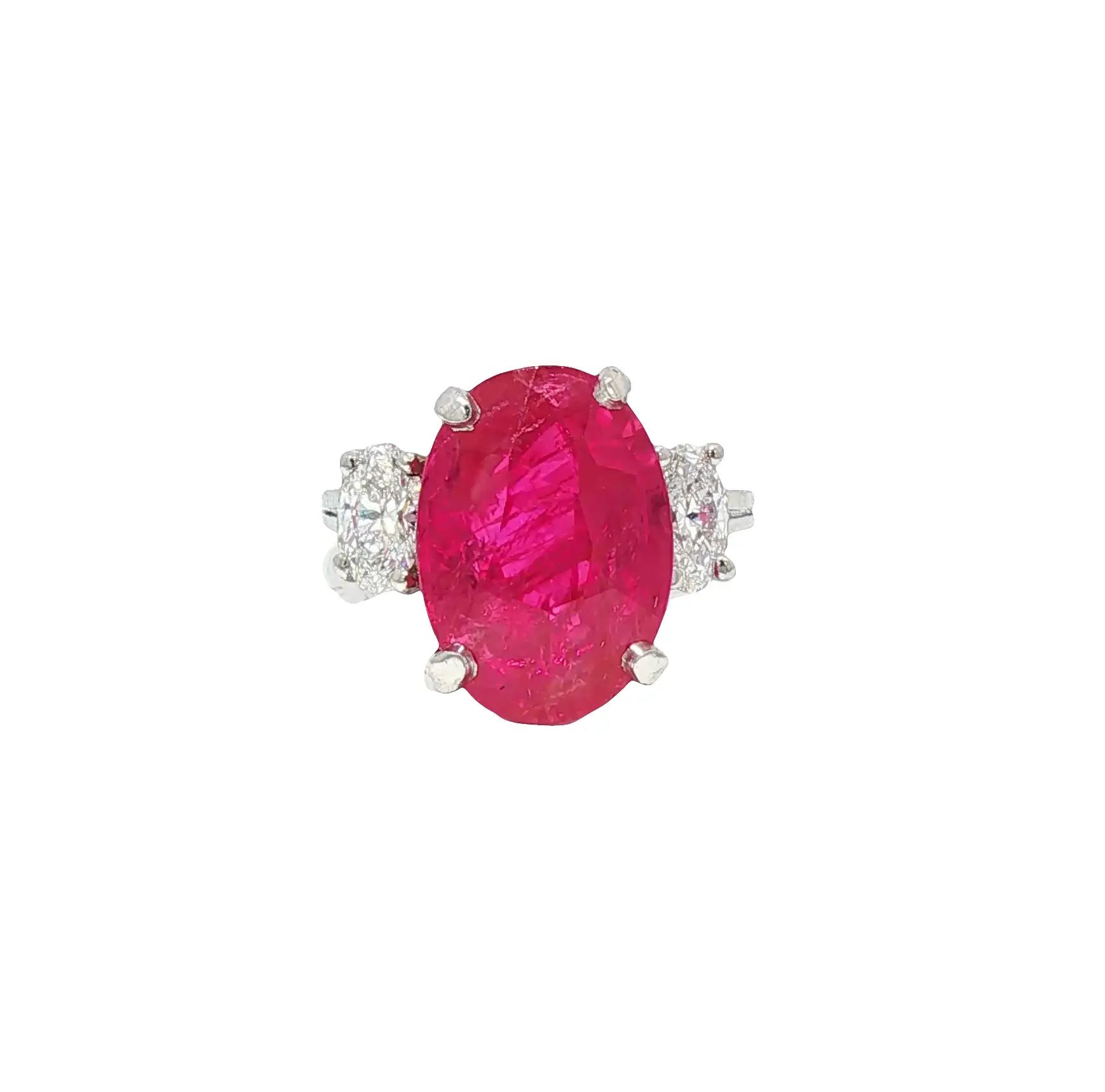 Luxury platinum ring featuring 10.71 carat no heat Burmese ruby with diamond halo, certified by AGL and C. Dunaigre