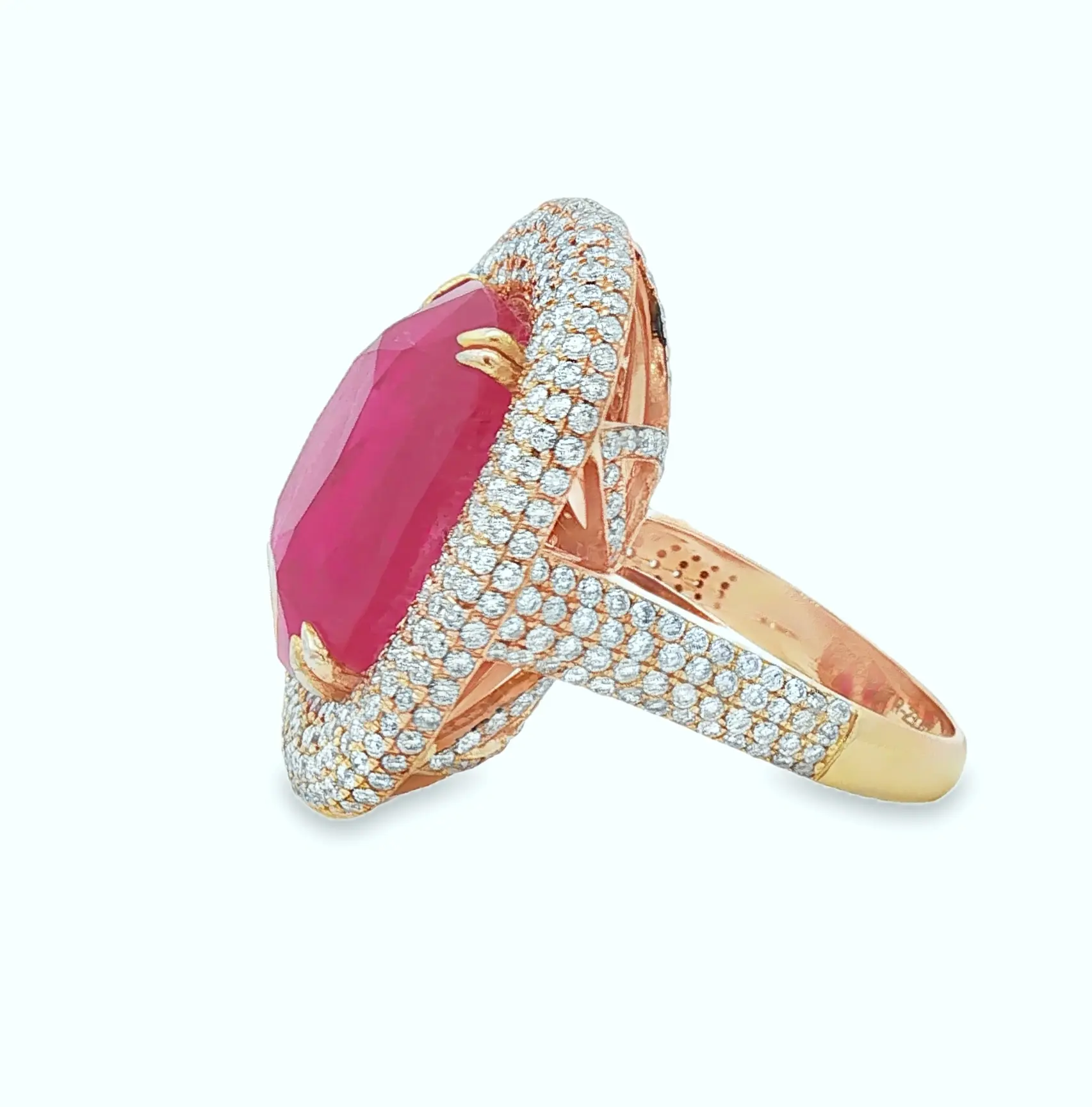 23.61 Carat Natural Burmese Ruby Cushion in 18k Yellow Gold