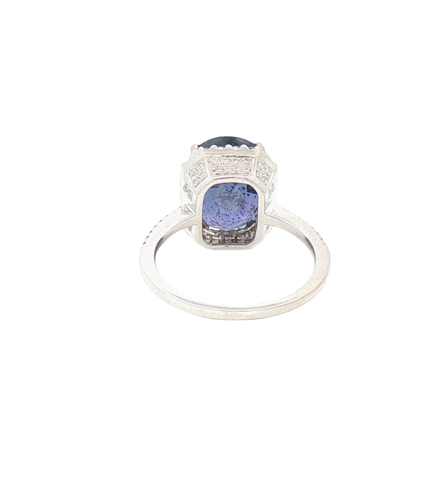 8.53 carat natural no-heat color-changing blue sapphire platinum ring with diamond accents, GIA certified